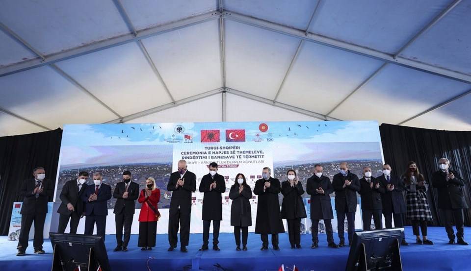 Arnavutluk'ta TOKİ tarafından inşa edilecek deprem konutlarının temeli atıldı