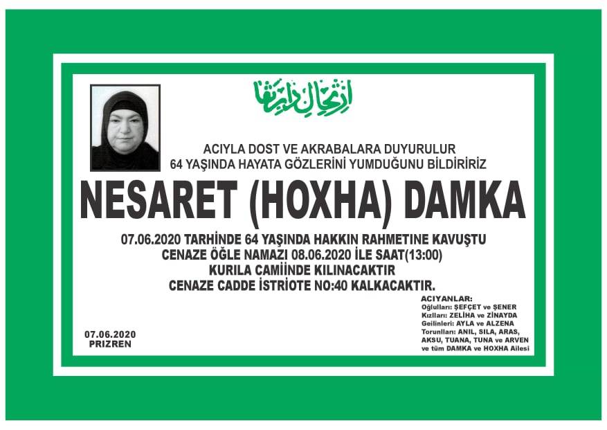 Nesaret (Hoxha) Damka Vefat Etti
