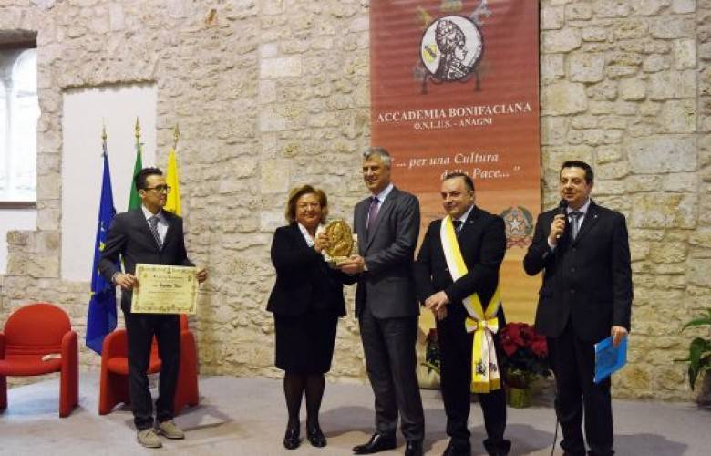 Cumhurbaşkanı Thaçi'ye "Premio Bonifacio" Ödülü
