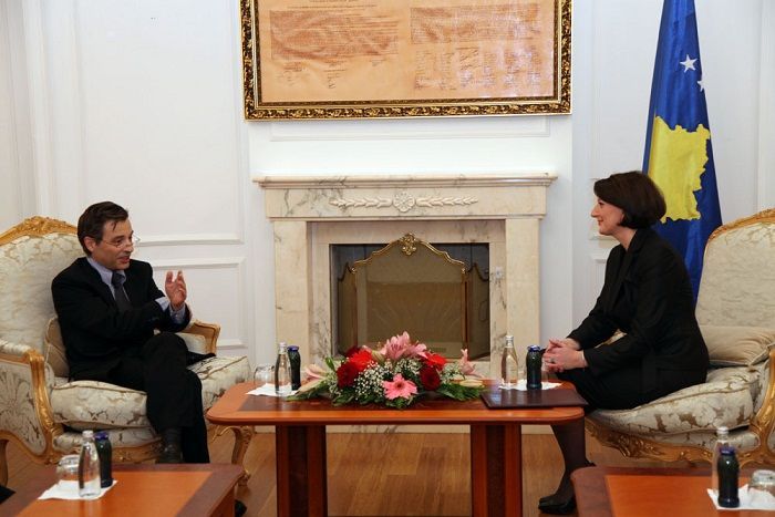 Cumhurbaşkanı Jahjaga'ya İtalya,  Almanya ve Fransa Büyükelçileriyle Görüştü
