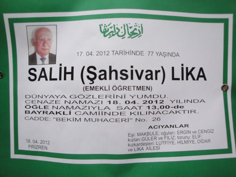 Salih Lika Vefat Etti
