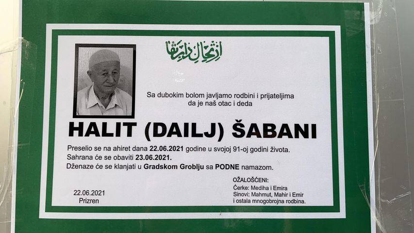 Halit Şabani Vefat Etti