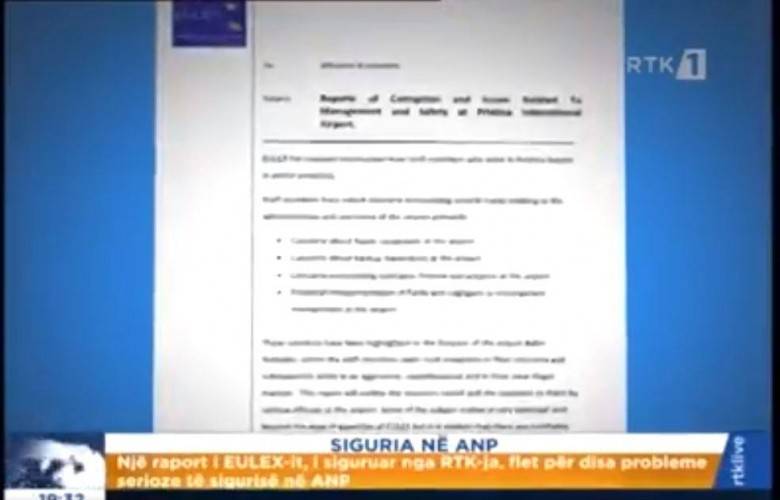 EULEX’in Raporu Priştine Havalimanında Güvenlik Zaaflarına Dikkat Çekiyor