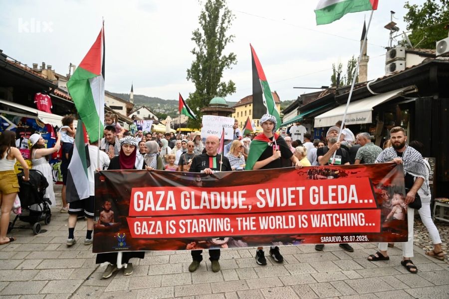 Saraybosna'da İsrail zulmüne karşıtı protesto 