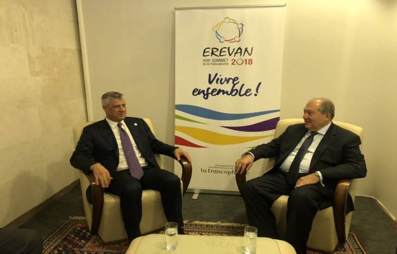 Thaçi Erivanda, Sarkissian ile Görüştü