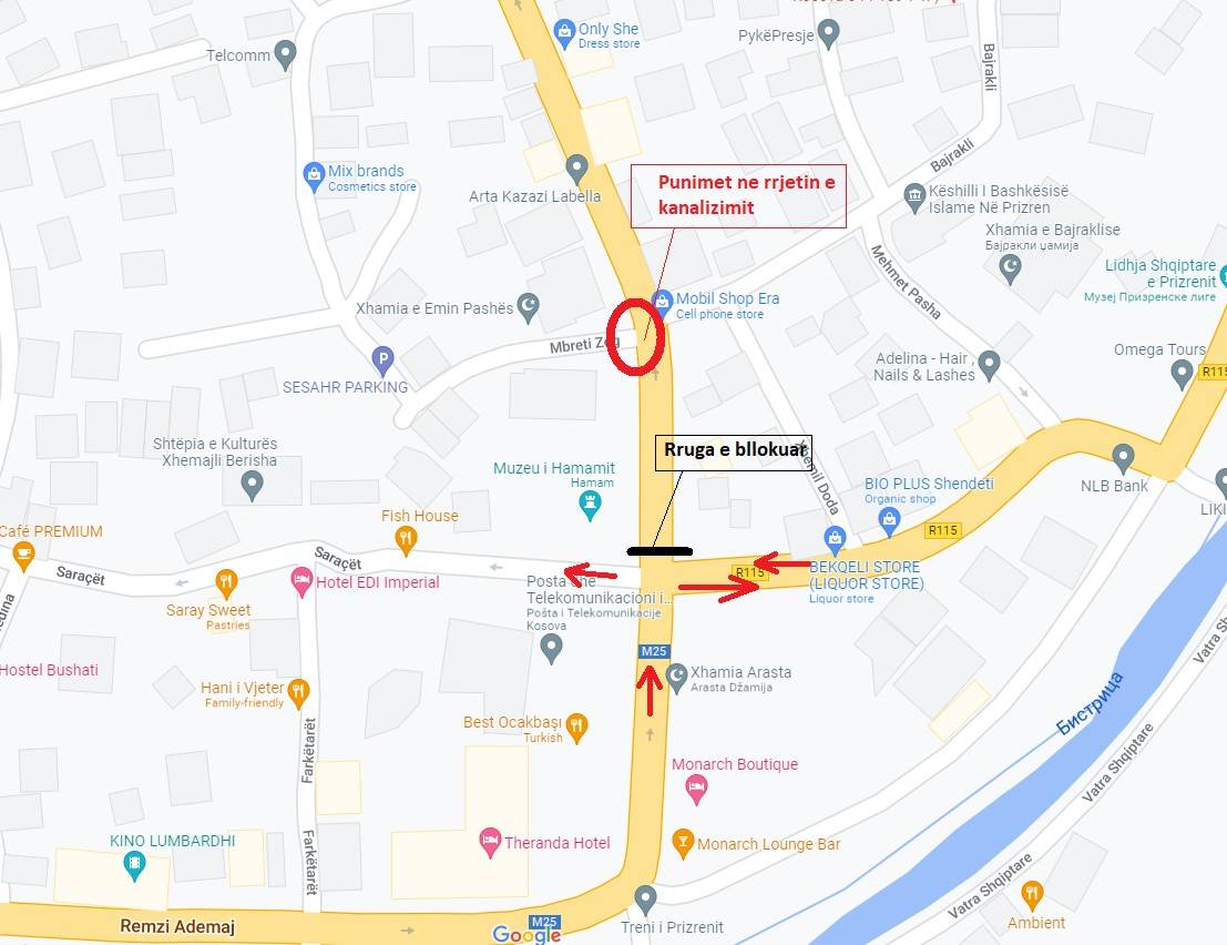 Prizren ‘Adem Jashari’ Caddesi 9-10 Ekim’de Kısmen Trafiğe Kapatılacak