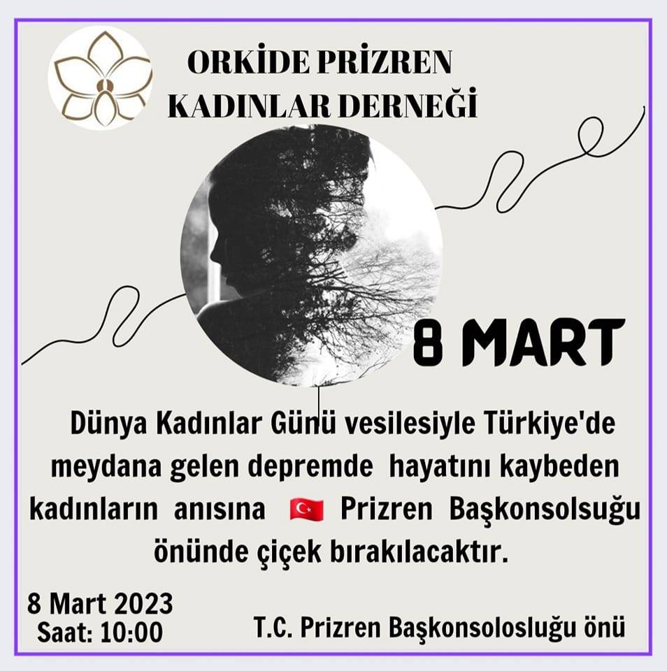 Orkide Derneği, Kadınlar Günü’nü  Türkiye Depreminde Hayatını Kaybeden Kadınlara Adıyor