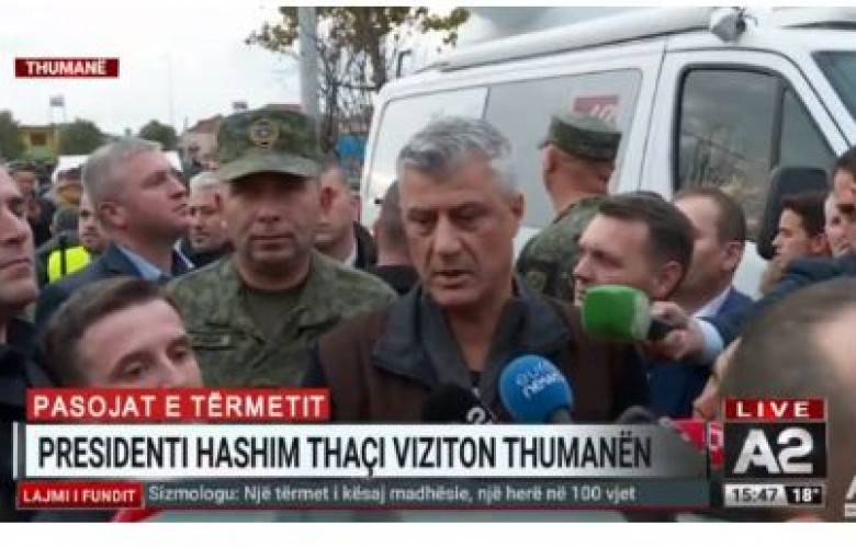 Thaçi Arnavutluk’ta Depreme “Canlı” Yakalandı