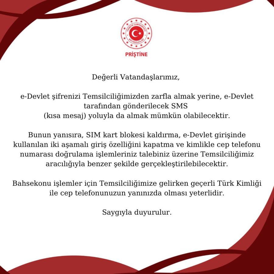 Türkiye Vatandaşları e-Devlet Şifrelerini SMS ile Alabilecek