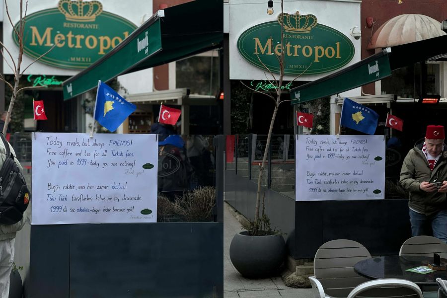 Priştine’de Restoranlardan Türk Taraftarlara Sıcak Karşılama