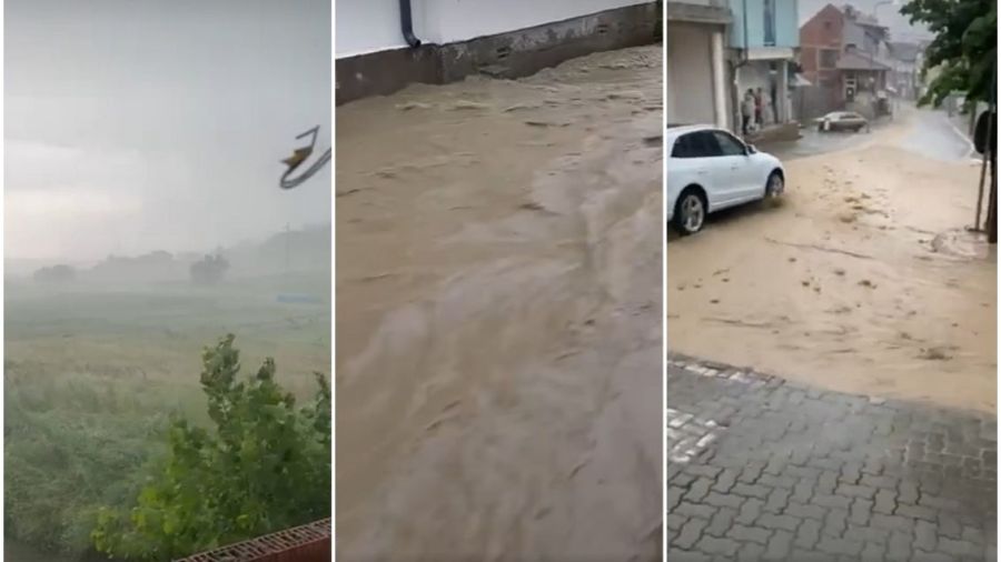 Rahovça'da Şiddetli Yağışlar, Sokakları Su Bastı