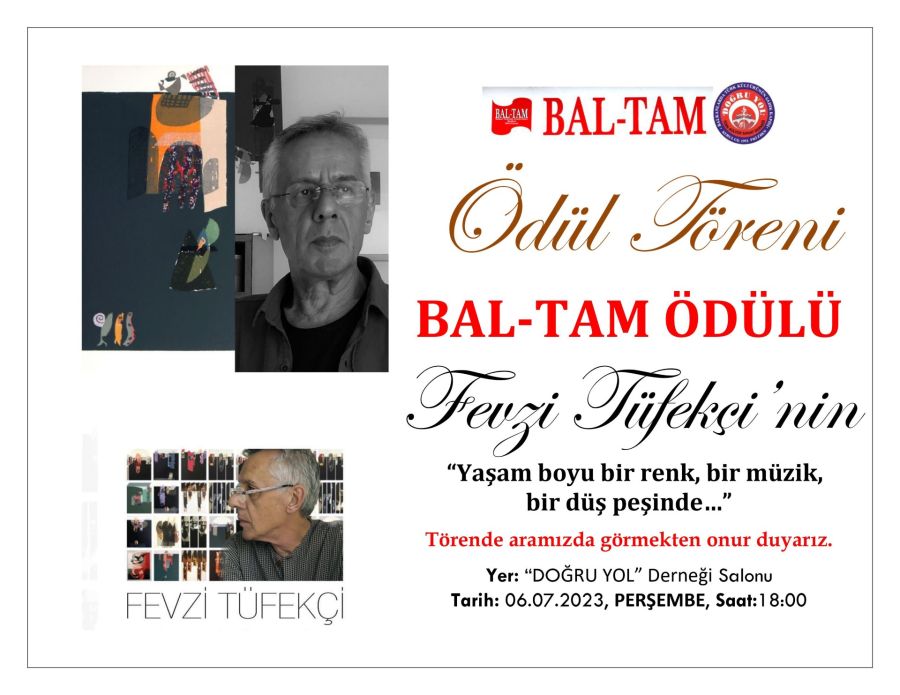 BAL-TAM Ödülü Fevzi Tüfekçi’ye Verilecek