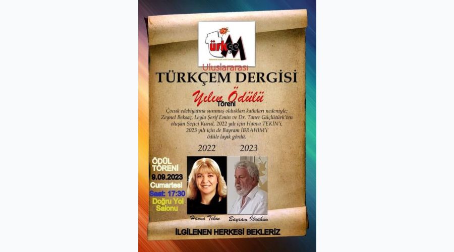 Bu Akşam “Doğru Yol“ Derneğinde “Türkçem“ Dergisi'nin Ödül Töreni