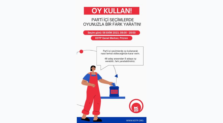KDTP Prizren ve Mamuşa Şubeleri Yönetimlerini 8 Ekim’de Seçecek