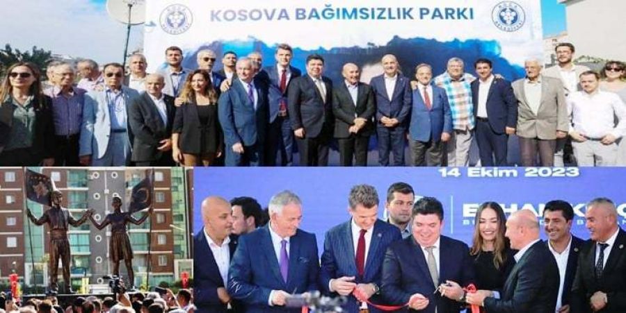 Buca'daki Kosova Bağımsızlık Parkı görkemli açılış töreniyle hizmet girdi