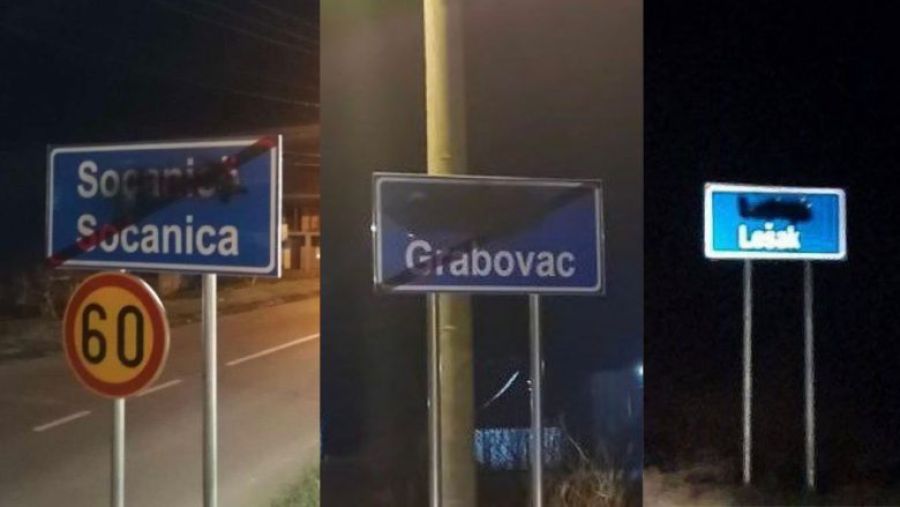 Kuzeyde Değiştirilen Tabelalara Boyalı Saldırılar