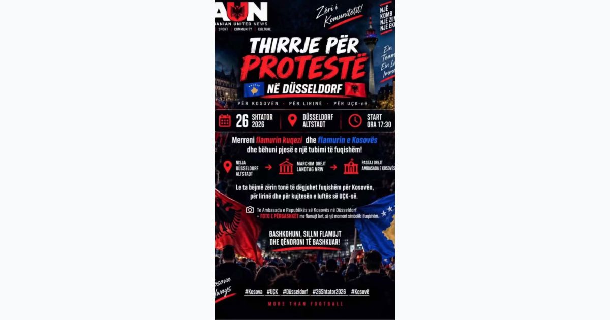 Almanya'da 26 Eylül'de UÇK Yöneticilerine Verilen Cezalara Karşı Protesto Düzenlenecek