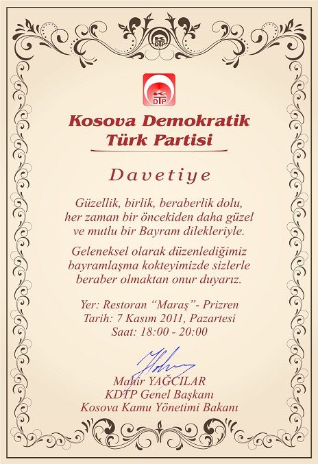 KDTP Bayram Kokteyli Pazartesi 18.00'de