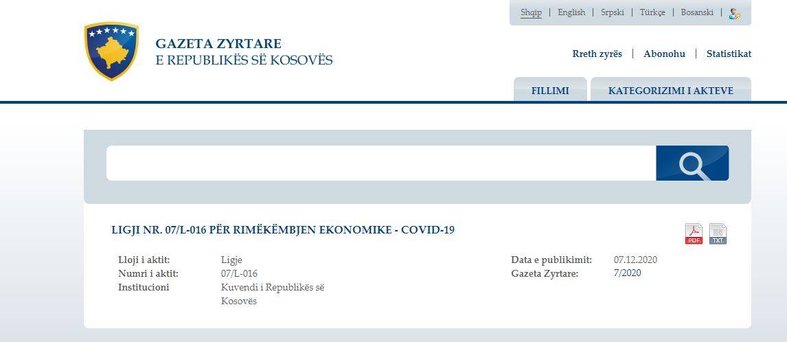 Ekonomik Toparlanma Kanunu, Resmi Gazetede Yayımlandı