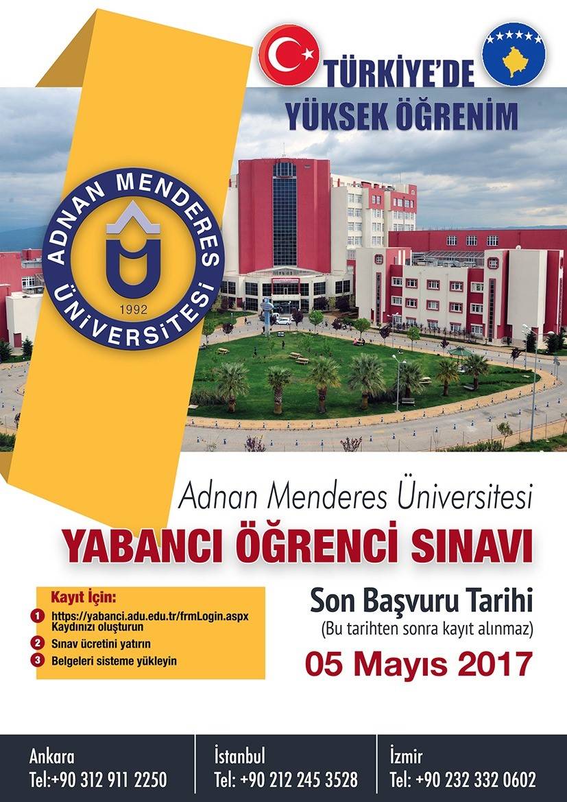 Adnan Menderes Üniversitesi 05 Mayıs'ta Online YÖS Sınavı Düzenliyor