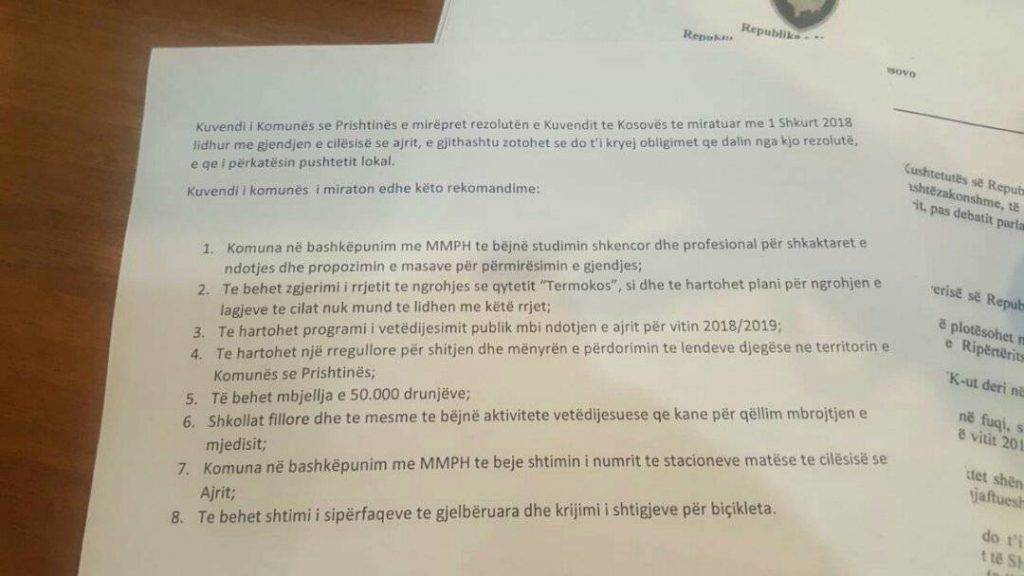Priştine Belediyesinden Hava Kalitesinin Düzelmesi İçin Öneriler