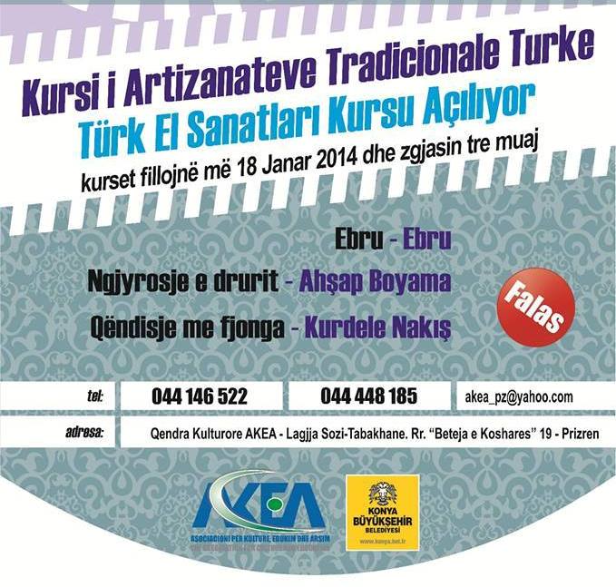 AKEA Türk El Sanatları Kurslarını Düzenliyor