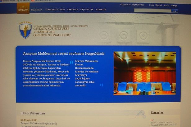 Kosova Anayasa Mahkemesi Resmi Sayfası Artık Türkçe de