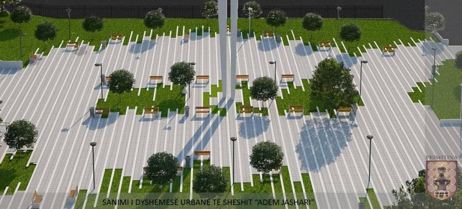 Priştine “Adem Jashari” Meydanı Yeni Görünüme Sahip Oluyor