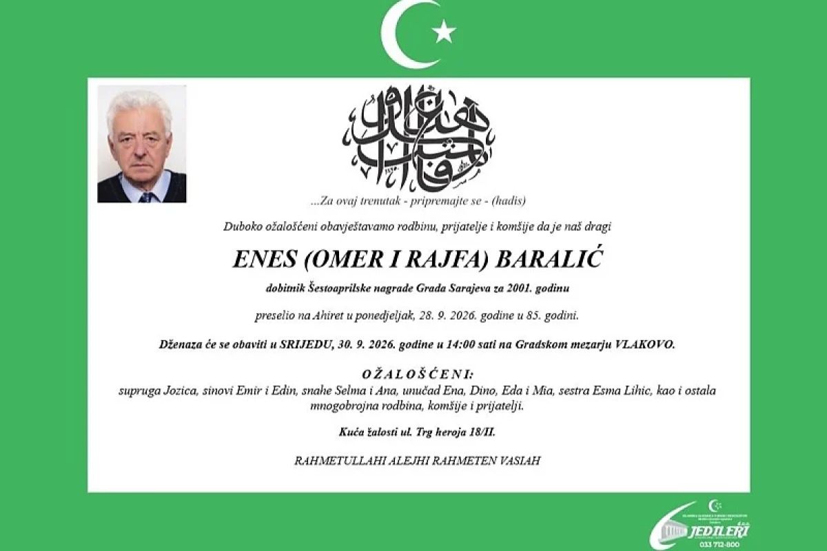 Sarafix’in mucitlerinden  Enes Baralić hayatını kaybetti