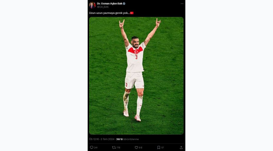 Bakan Bak, UEFA'nın kararına sessiz kalamadı! Tek cümlelik paylaşımına beğeni yağıyor