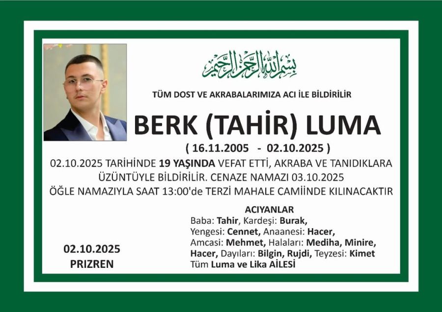 Berk Luma Hayatını Kaybetti