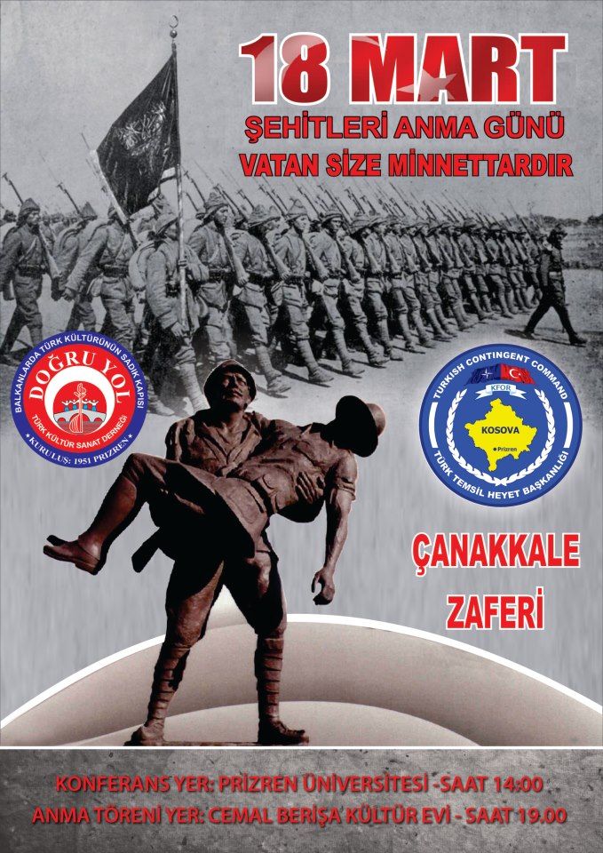 Çanakkale Şehitleri 18 Mart'ta Prizren'de Anılacak