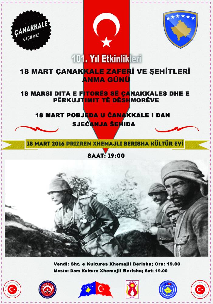 Prizren'de 18 Mart Çanakkale Zaferi ve Şehitleri Anma Günü Etkinliği