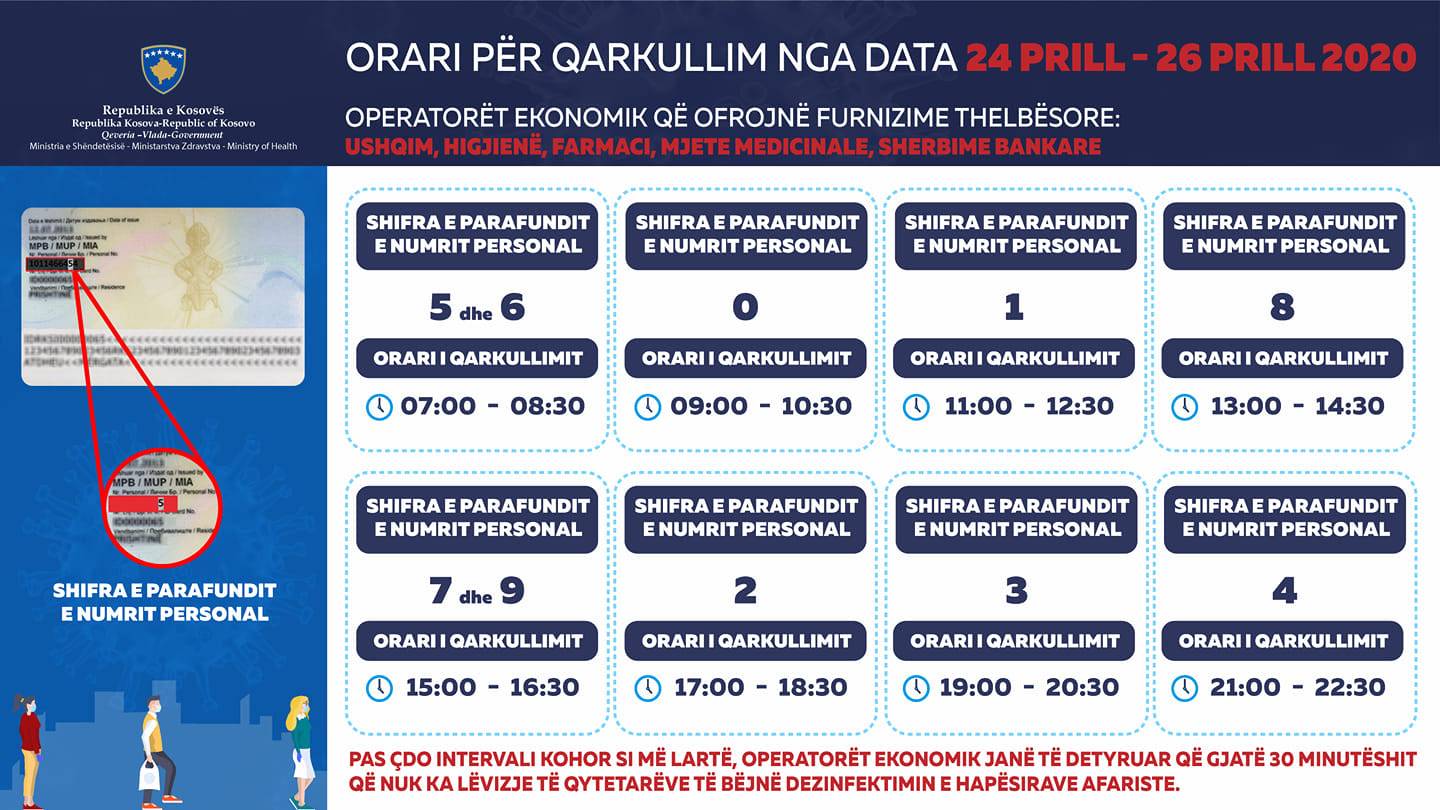 24-26 Nisan İçin Sokağa Çıkma Saat Dilimi Çizelgesi