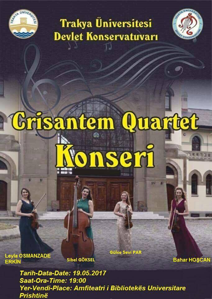 Crisantem Quartet Kosova'da Konserler Verecek