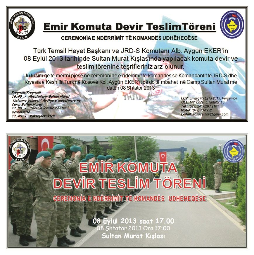 Kosova Türk Temsil Heyetinde Komuta Devir Teslimi
