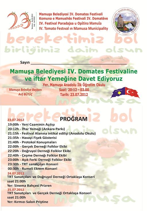 Mamuşa'nın Geleneksel Domates Festivali 23 Temmuz'da Başlıyor