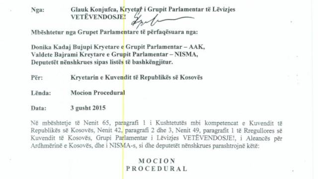 Muhalefet, Kosova'da Sırbistan Suçlarına Ait Önergeyi Meclise Sundu