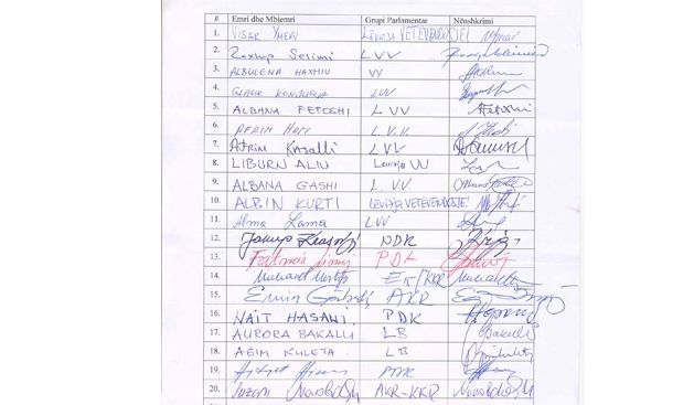 Krasniqi ve Limaj,  Vetëvendosje'nin Dilekçesini İmzaladı