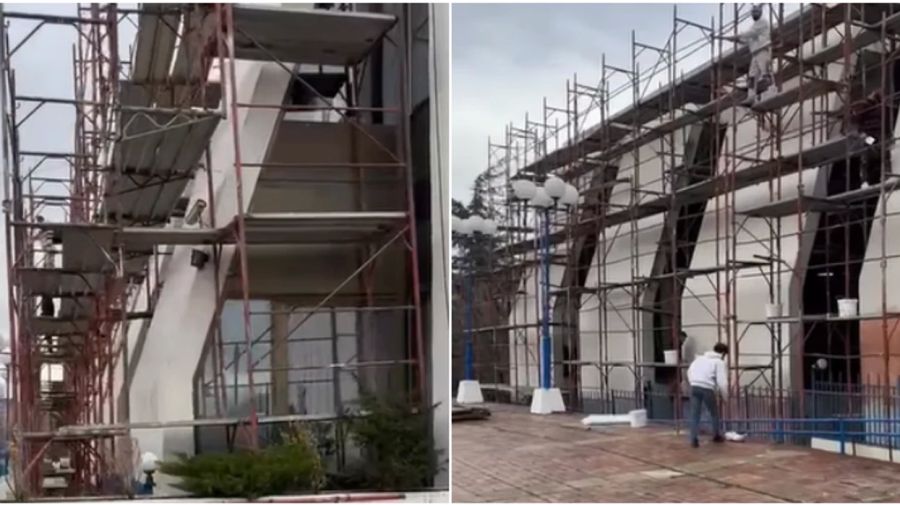 Priştine’de Gençlik Sarayı’nın Tadilat Çalışmaları Devam Ediyor