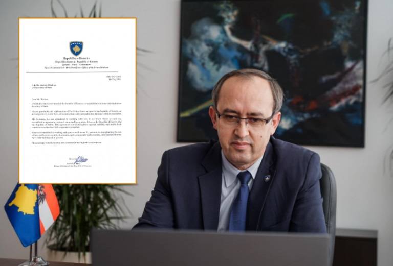 Blinken’e Gönderilen Mektupta Sırbistan’la Karşılıklı Tanınmadan Söz Ediliyor