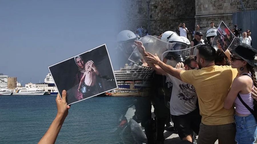 İsrailli turistler, Rodos'ta protestolar yüzünden gemiden inemedi