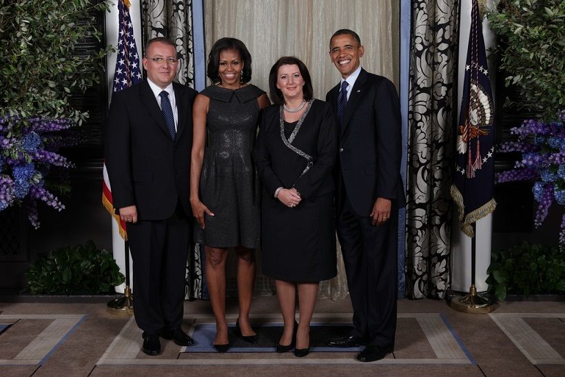 Jahjaga, Obama'nın Kabulünde Hazır Bulundu