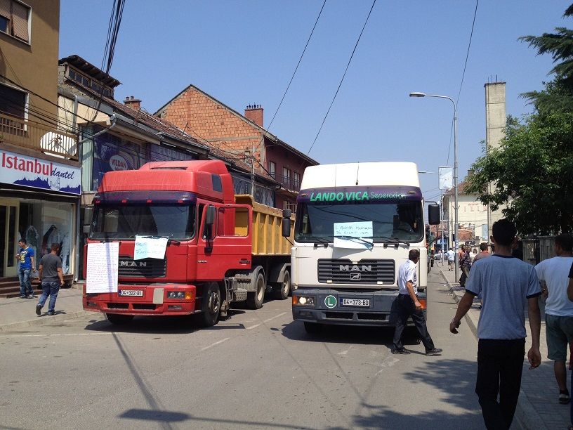 Prizren'de Kamyoncular Protestosu