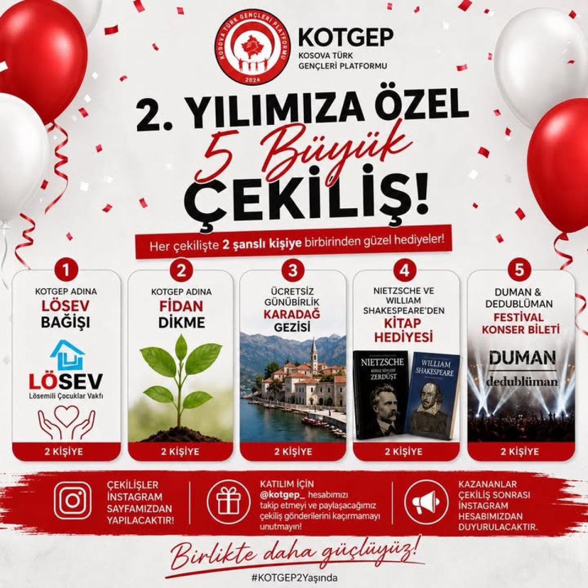 KOTGEP’in 2. Yılına Özel 5 Büyük Çekiliş