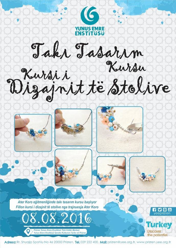 Prizren Yunus Emre Enstitüsü Takı Tasarım Kursu Başlıyor