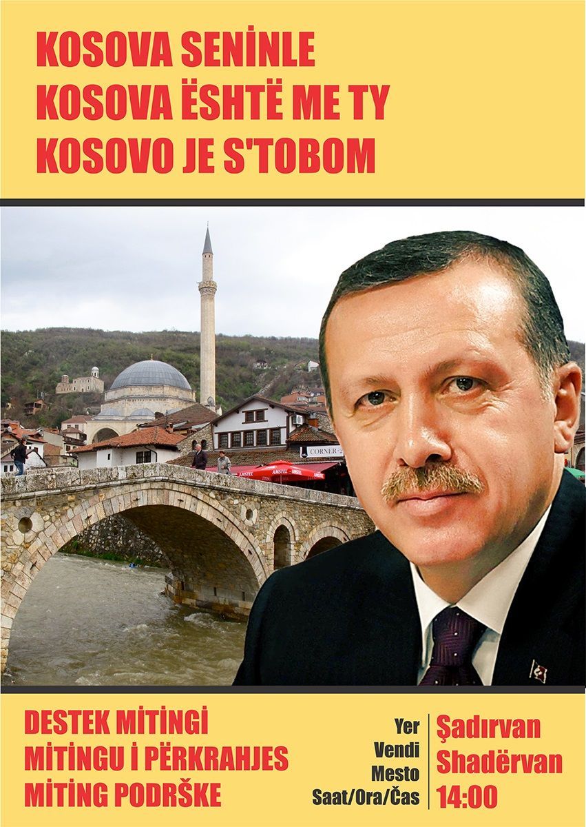 Cuma  14.00'de Prizren'de Başbakan Erdoğan'a Destek Mitingi