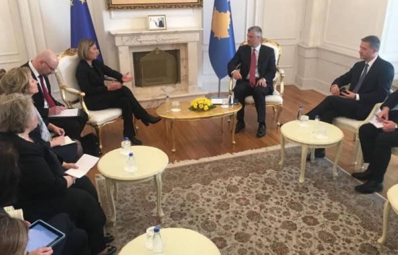Mogherini, Thaçi, Veseli ve Mustafa ile Görüştü
