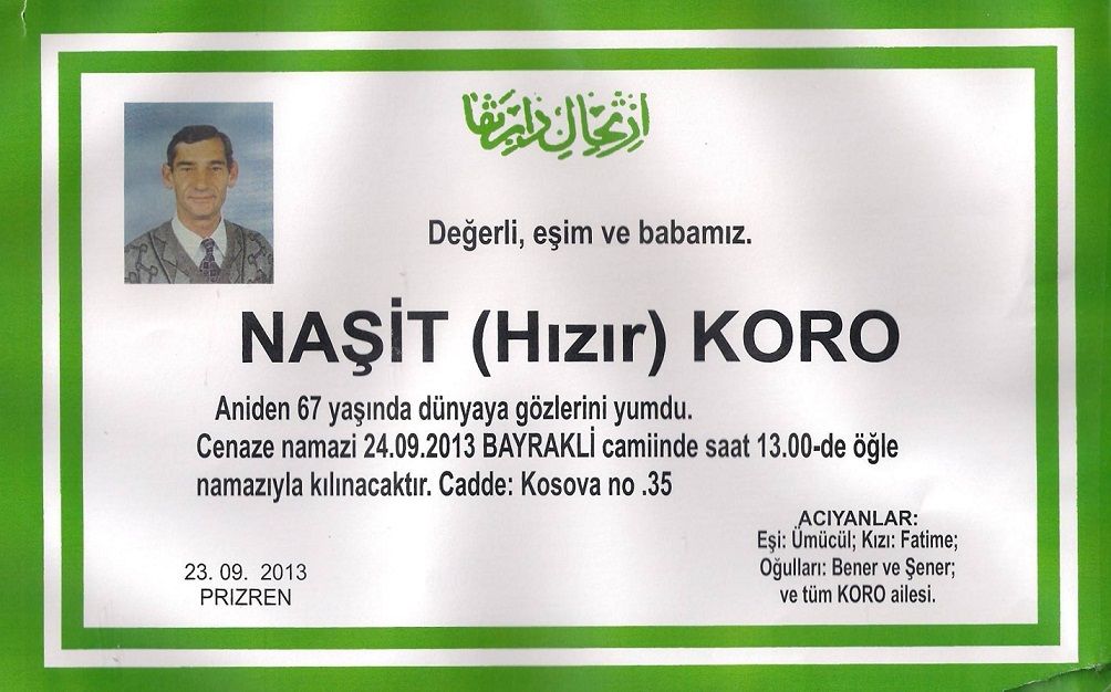 Naşit Koro Toprağa Verildi