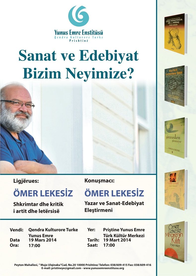 Ömer Lekesiz Çarşamba Priştine'de Konferans Verecek